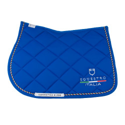Manta de salto Equestro x FISE con ribete de bandera italiana Azul de Savoie Manta de salto Equestro x FISE con ribete de bandera italiana Azul de Savoie