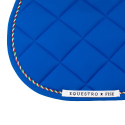 Manta de salto Equestro x FISE con ribete de bandera italiana Azul de Savoie Manta de salto Equestro x FISE con ribete de bandera italiana Azul de Savoie