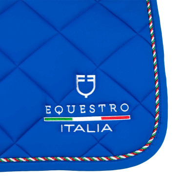 Manta de salto Equestro x FISE con ribete de bandera italiana Azul de Savoie Manta de salto Equestro x FISE con ribete de bandera italiana Azul de Savoie