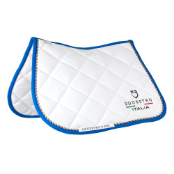 Manta de salto Equestro x FISE con ribete de bandera italiana Blanco / azul de Saboya