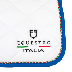 Manta de salto Equestro x FISE con ribete de bandera italiana Blanco / azul de Saboya