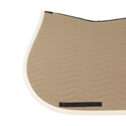Manta de salto Equestro acolchada Wave en tejido técnico Oxford bronceado / blanco antiguo