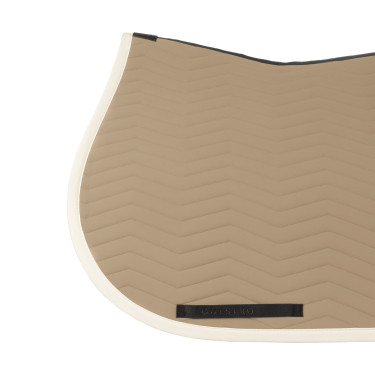 Manta de salto Equestro acolchada Wave en tejido técnico Oxford bronceado / blanco antiguo