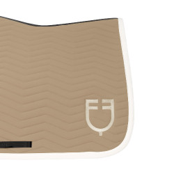 Manta de salto Equestro acolchada Wave en tejido técnico Oxford bronceado / blanco antiguo