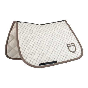 Manta de salto Equestro con monograma estampado Blanco antiguo / nogal Manta de salto Equestro con monograma estampado Blanco antiguo / nogal