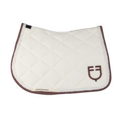 Manta de salto Equestro con cordón trenzado Blanco antiguo / marrón