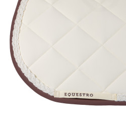 Manta de salto Equestro con cordón trenzado Blanco antiguo / marrón