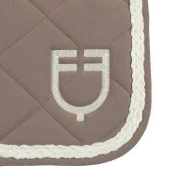 Manta de salto Equestro con cordón trenzado Nogal / blanco antiguo Marr&amp;amp;amp;oacute;n