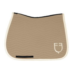 Manta de doma Equestro acolchada Wave en tejido técnico Oxford bronceado / blanco antiguo