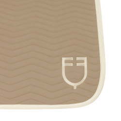 Manta de doma Equestro acolchada Wave en tejido técnico Oxford bronceado / blanco antiguo