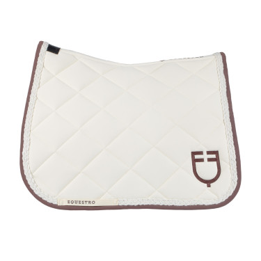 Manta de doma Equestro con cordón trenzado Blanco antiguo / marrón Manta de doma Equestro con cordón trenzado Blanco antiguo / marrón