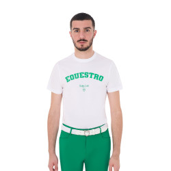 Camiseta de hombre Equestro Horse Club de algodón de manga corta Blanco