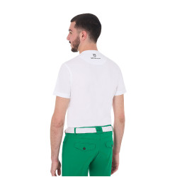 Camiseta de hombre Equestro Horse Club de algodón de manga corta Blanco
