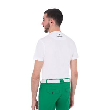 Camiseta de hombre Equestro Horse Club de algodón de manga corta Blanco
