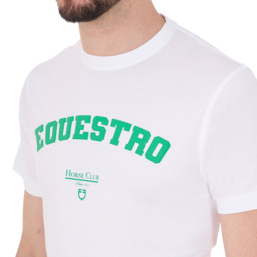 Camiseta de hombre Equestro Horse Club de algodón de manga corta Blanco