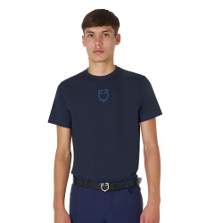 Camiseta de hombre Equestro básica con logo tono sobre tono de manga corta Marino Azul marino Camiseta de hombre Equestro básica con logo tono sobre tono de manga corta Marino Azul marino