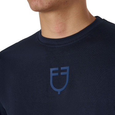 Camiseta de hombre Equestro básica con logo tono sobre tono de manga corta Marino Azul marino Camiseta de hombre Equestro básica con logo tono sobre tono de manga corta Marino Azul marino