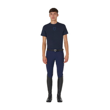 Camiseta de hombre Equestro básica con logo tono sobre tono de manga corta Marino Azul marino Camiseta de hombre Equestro básica con logo tono sobre tono de manga corta Marino Azul marino