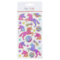 Pegatinas de unicornio en relieve para niños equitación