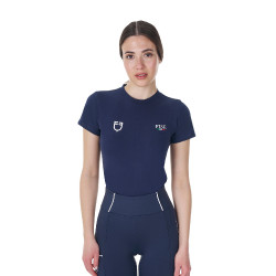 Camiseta ecuestre mujer Equestro x FISE slim manga corta