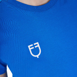Camiseta mujer Equestro x FISE corte slim de manga corta Azul de Savoie