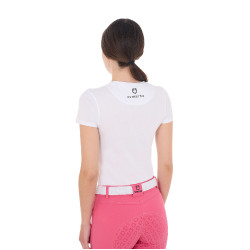Camiseta de mujer Equestro So Lovely de algodón de manga corta Blanco Camiseta de mujer Equestro So Lovely de algodón de manga corta Blanco