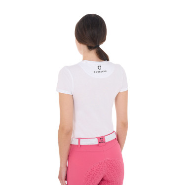 Camiseta de mujer Equestro So Lovely de algodón de manga corta Blanco Camiseta de mujer Equestro So Lovely de algodón de manga corta Blanco