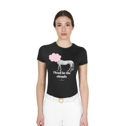 Camiseta ecuestre mujer Equestro algodón manga corta Camiseta ecuestre mujer Equestro algodón manga corta