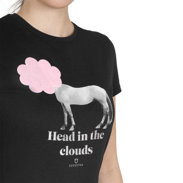 Camiseta ecuestre mujer Equestro algodón manga corta Camiseta ecuestre mujer Equestro algodón manga corta