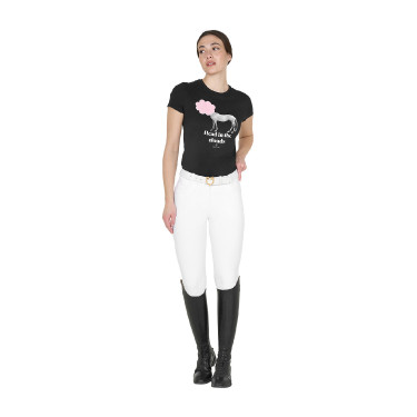 Camiseta ecuestre mujer Equestro algodón manga corta Camiseta ecuestre mujer Equestro algodón manga corta
