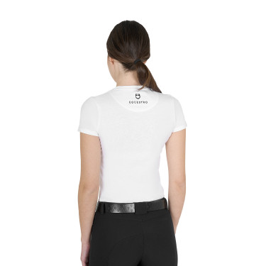 Camiseta de mujer Equestro Head In The Clouds de algodón de manga corta Blanco Camiseta de mujer Equestro Head In The Clouds de algodón de manga corta Blanco