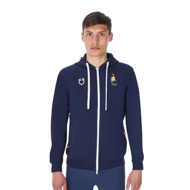 Sudadera con capucha para hombre Equestro x FISE Americana marina Azul marino