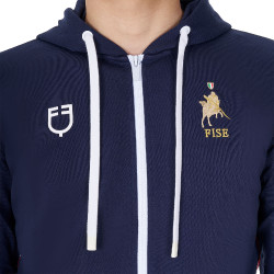 Sudadera con capucha para hombre Equestro x FISE Americana marina Azul marino
