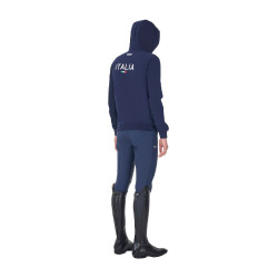 Sudadera con capucha para hombre Equestro x FISE Americana marina Azul marino