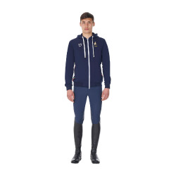 Sudadera con capucha para hombre Equestro x FISE Americana marina Azul marino