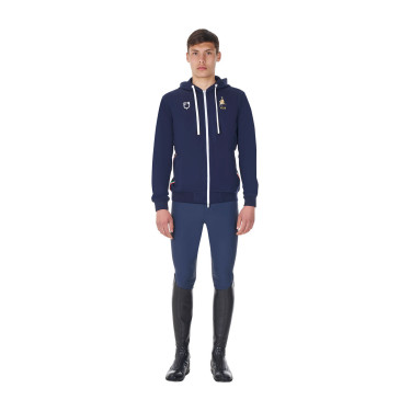 Sudadera con capucha para hombre Equestro x FISE Americana marina Azul marino