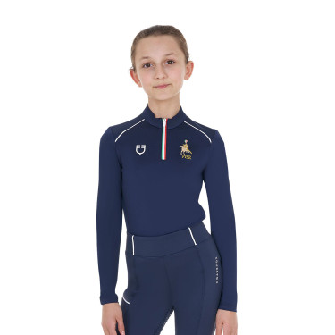 Capa base infantil unisex Equestro x FISE Americana marina Azul marino