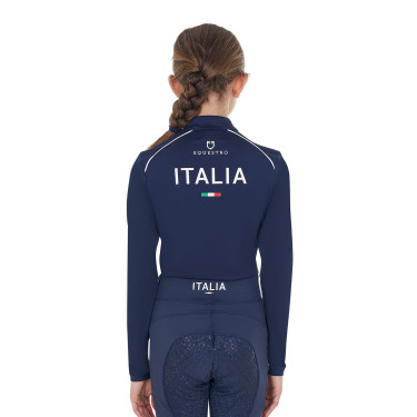 Capa base infantil unisex Equestro x FISE Americana marina Azul marino