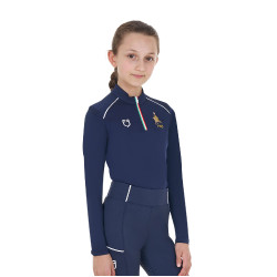 Capa base infantil unisex Equestro x FISE Americana marina Azul marino