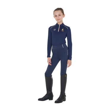 Capa base infantil unisex Equestro x FISE Americana marina Azul marino