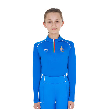 Capa base infantil unisex Equestro x FISE Azul de Savoie