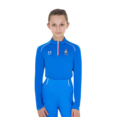 Capa base infantil unisex Equestro x FISE Azul de Savoie
