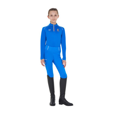 Capa base infantil unisex Equestro x FISE Azul de Savoie
