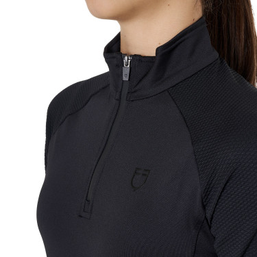 Camiseta interior unisex infantil Equestro en tejido técnico Negro / negro