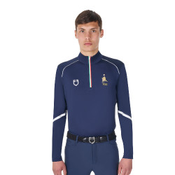 Camiseta interior de entrenamiento para hombre Equestro x FISE Americana marina Azul marino