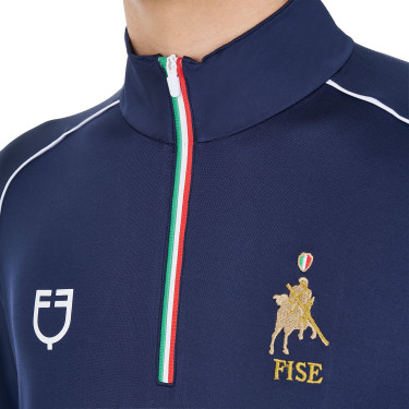Camiseta interior de entrenamiento para hombre Equestro x FISE Americana marina Azul marino