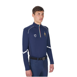 Camiseta interior de entrenamiento para hombre Equestro x FISE Americana marina Azul marino