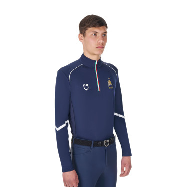 Camiseta interior de entrenamiento para hombre Equestro x FISE Americana marina Azul marino