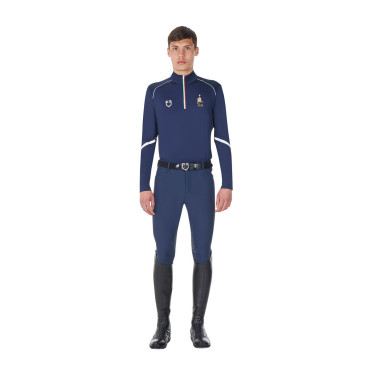 Camiseta interior de entrenamiento para hombre Equestro x FISE Americana marina Azul marino