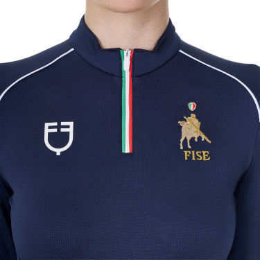 Capa base de entrenamiento para mujer Equestro x FISE Americana marina Azul marino Capa base de entrenamiento para mujer Equestro x FISE Americana marina Azul marino